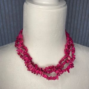 Hot Pink Turquoise (Magnesite) Necklace